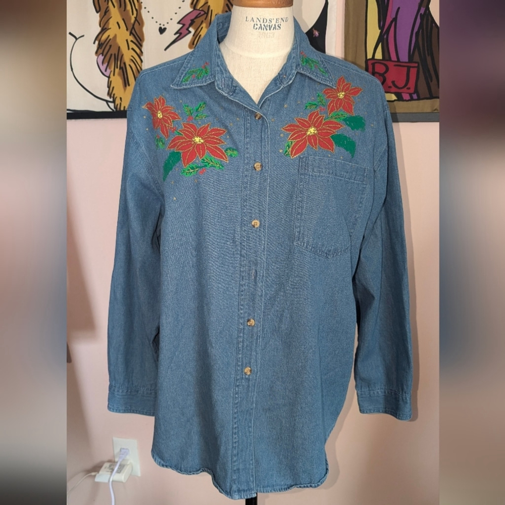 PTNY vintage Blue Denim Button-Up Shirt